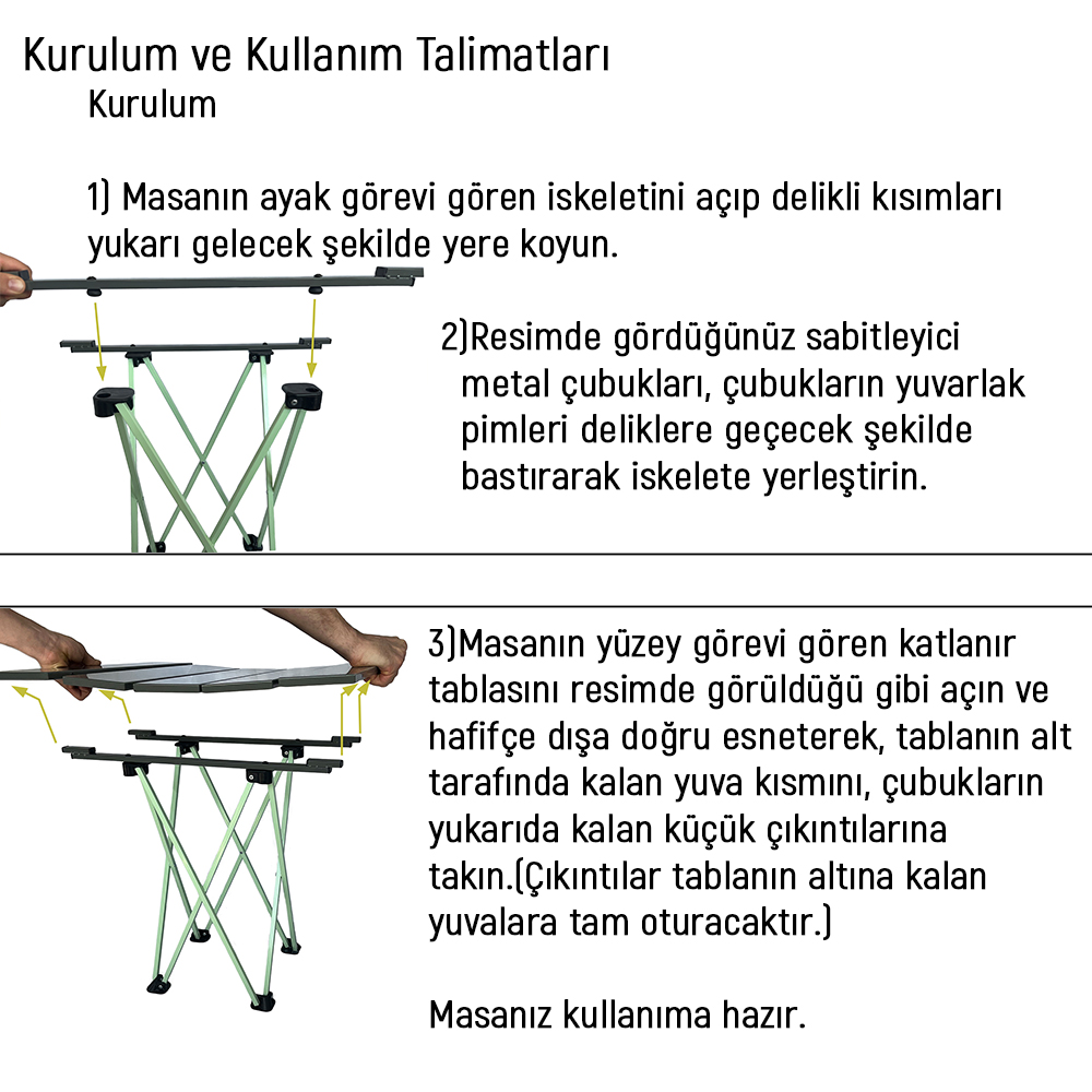 Platan Table Ones-M Katlanır Kamp Piknik Masası Küçük Boy