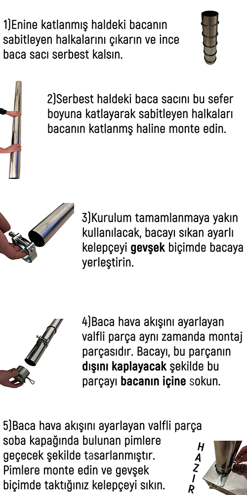 Platan Handy Ones-E Paslanmaz Tam Katlanır Kamp Çadır Sobası